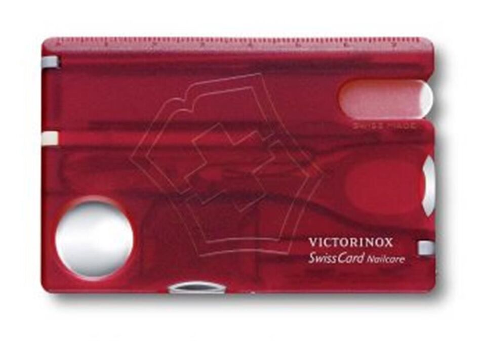 Victorinox Çakı VT 0.7240.T İsviçre Çakısı Swısscard Manikür Seti Şeffaf Kırmızı