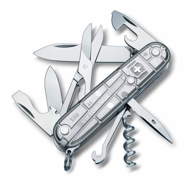 Victorinox Çakı VT 1.3703.T7 İsviçre Çakısı Clımber Sılvertech Çakı,Şeffaf Gümüş