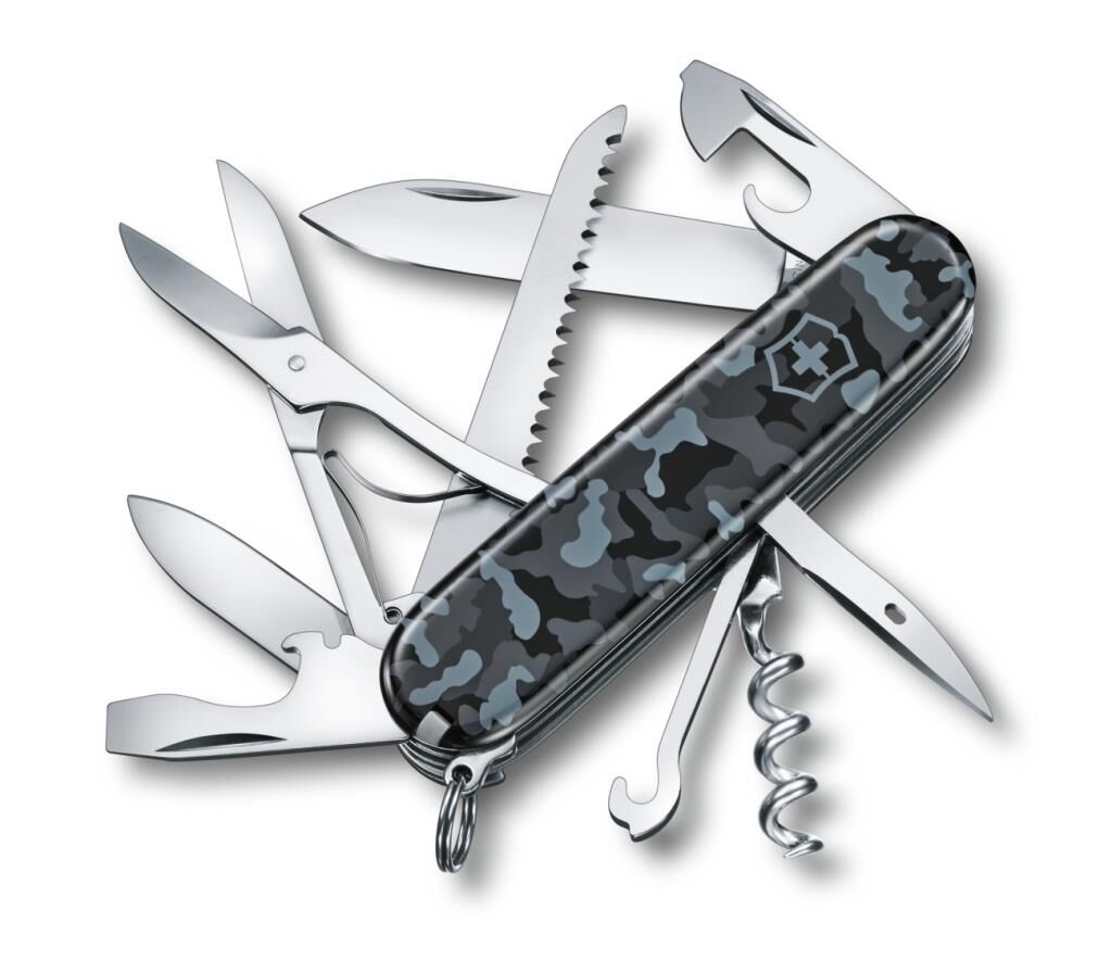 Victorinox Çakı VT 1.3713.942 İsviçre Çakısı Huntsman 91Mm Lacivert Kamuflaj Çakı
