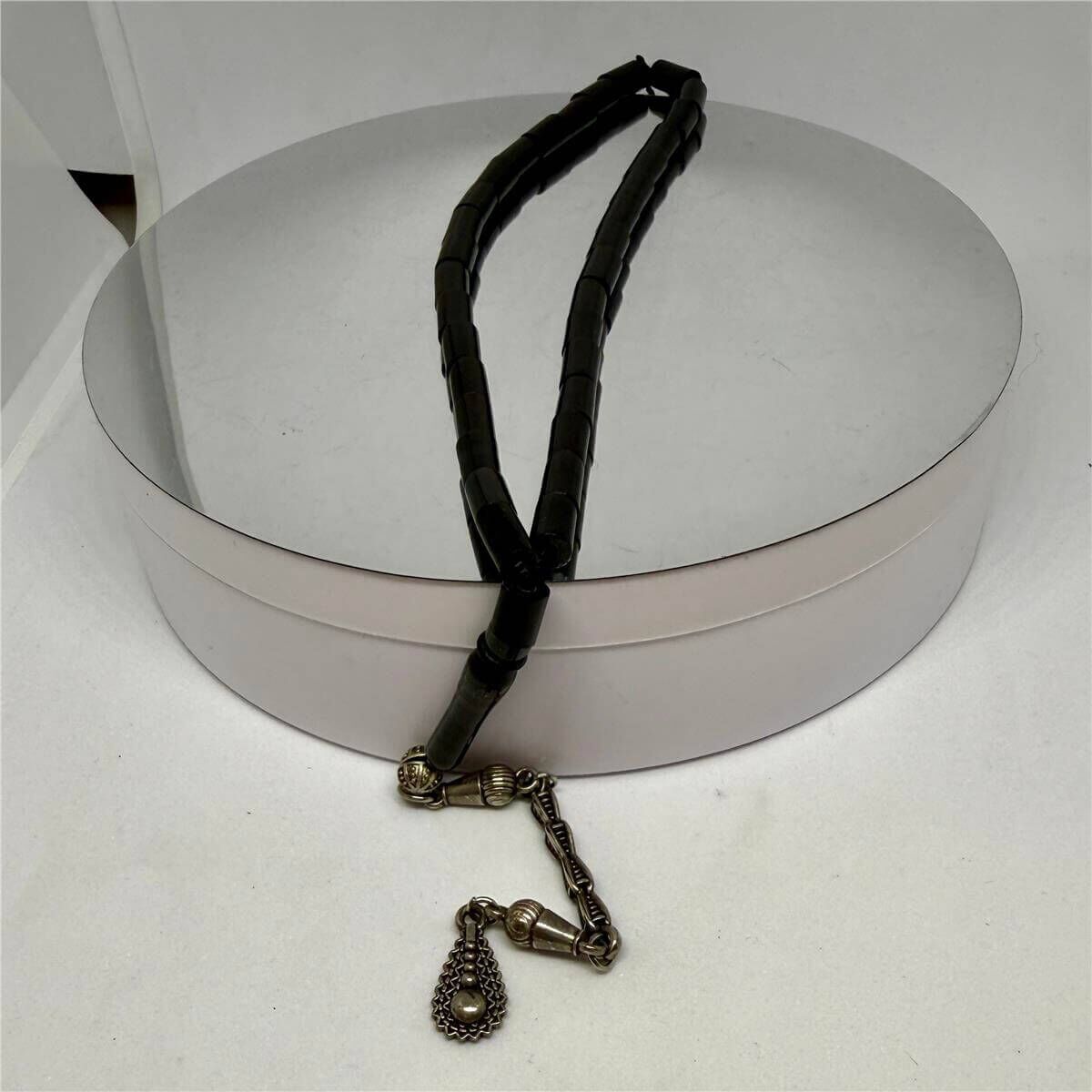 Tesbih TSBH0159HK 925 Ayar Gümüş Püsküllü Sade Kesme Kesim Erzurum Oltu Tesbih