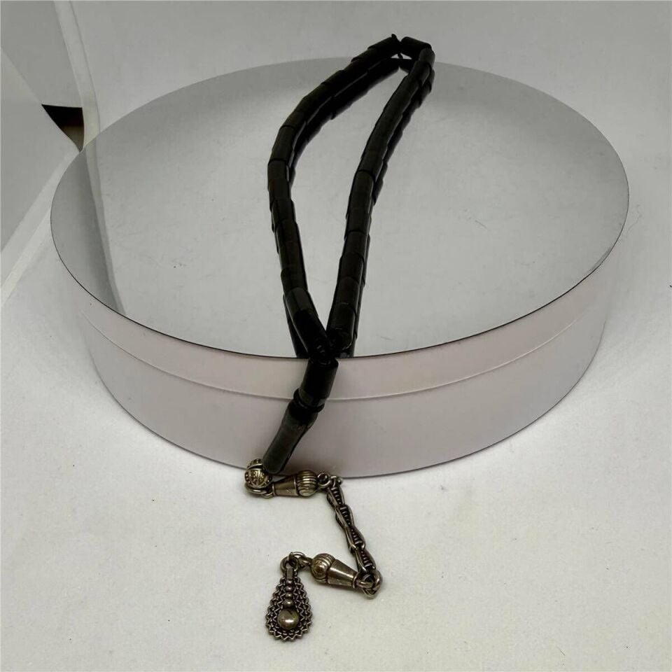 Tesbih TSBH0159HK 925 Ayar Gümüş Püsküllü Sade Kesme Kesim Erzurum Oltu Tesbih