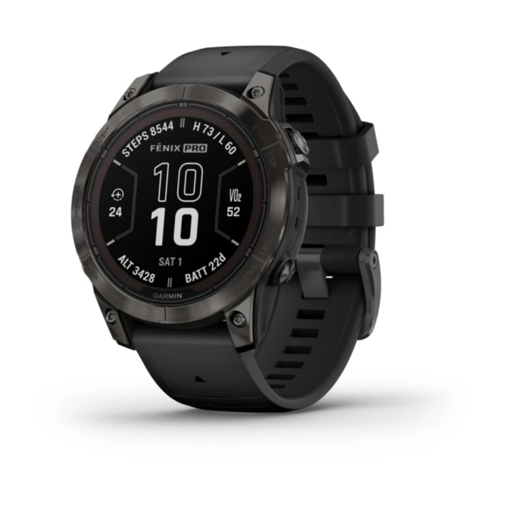 Garmin 010-02777-11 Fenix 7 Pro Saph Solar, Crbn Gry DLC Ti W/Black Band, EMEA Akıllı Saat