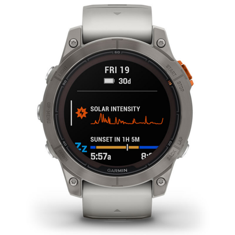 Garmin 010-02777-21 Fenix 7 Pro Saph Solar, Ti W/Fog Gry/Ember Orange Band, EMEA Akıllı Saat