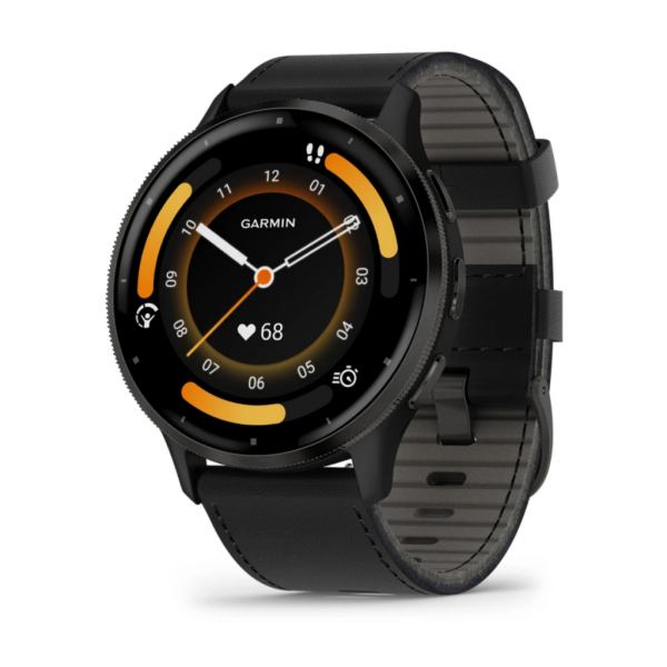 Garmin 010-02784-52 Venu 3, GPS, Wi-Fi, Black + Slate, Leather, EMEA/ANZ Akıllı Saat