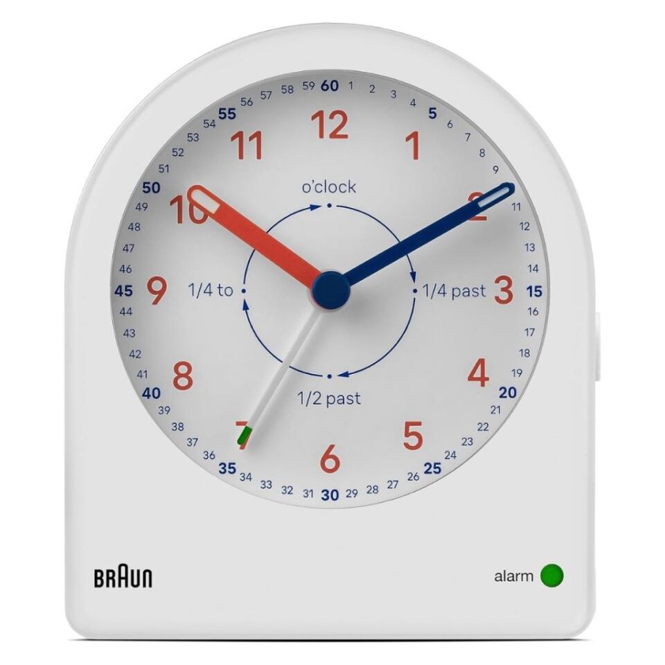 BRAUN BC22TW BEYAZ TIME TEACHERS ANALOG ALARMLI MASA SAATİ