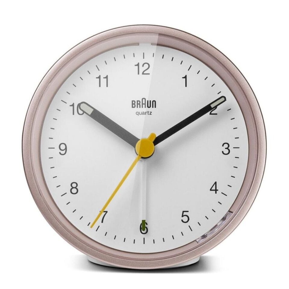 BRAUN BC12PW PEMBE-BEYAZ KLASİK ANALOG ALARMLI MASA SAATİ