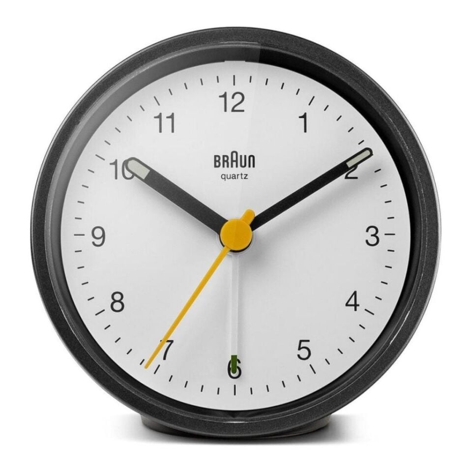 BRAUN BC12BW SİYAH-BEYAZ KLASİK ANALOG ALARMLI MASA SAATİ
