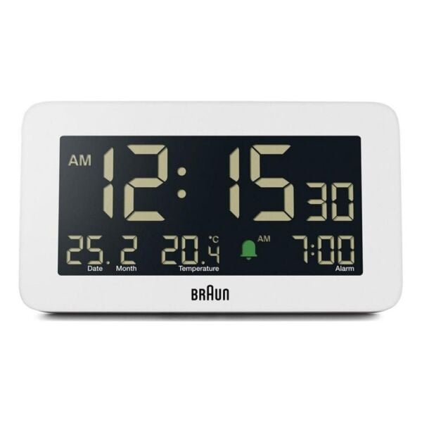 BRAUN BC10W BEYAZ DİJİTAL ALARMLI MASA SAATİ