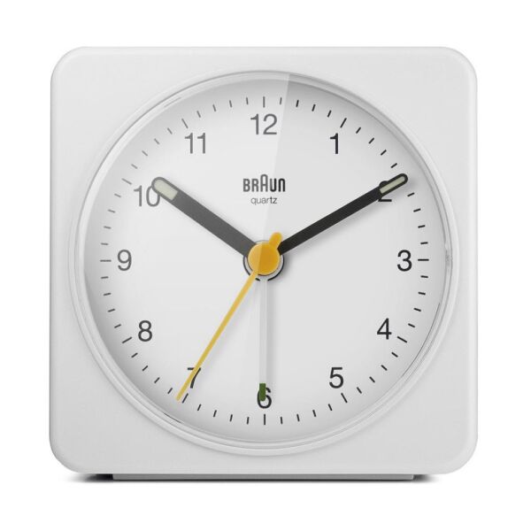 BRAUN BC03W BEYAZ KLASİK SEYAHAT ANALOG ALARMLI MASA SAATİ