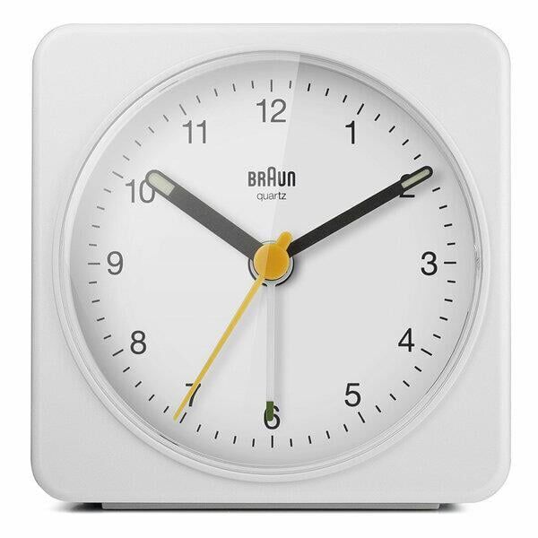 BRAUN BC03W BEYAZ KLASİK SEYAHAT ANALOG ALARMLI MASA SAATİ