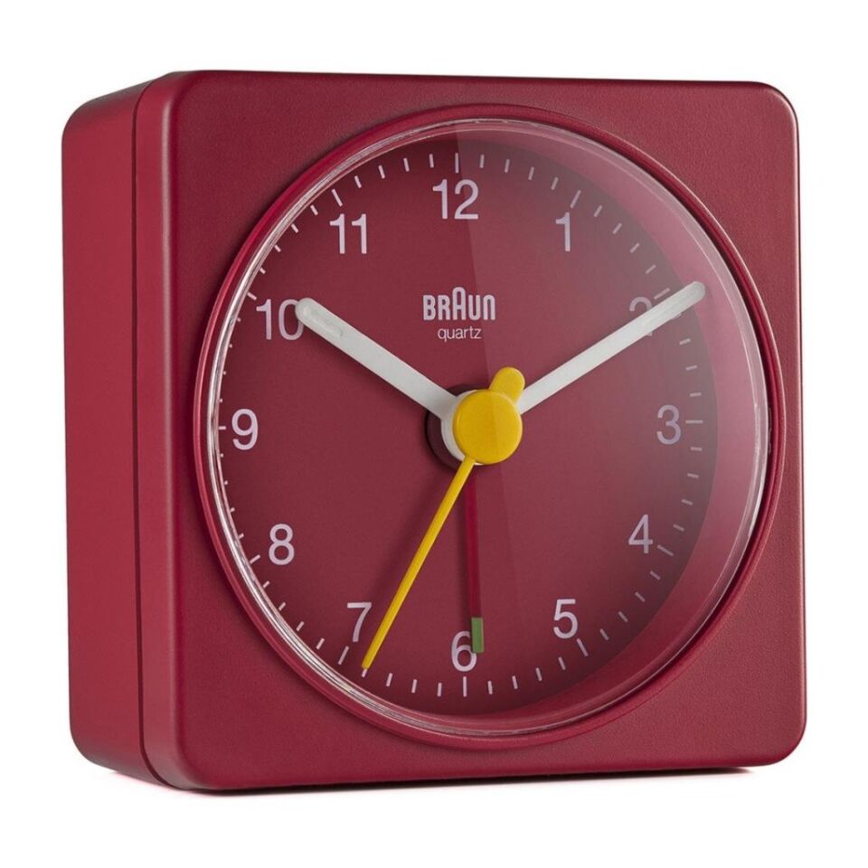 BRAUN BC02R KIRMIZI KLASİK SEYAHAT ANALOG ALARMLI MASA SAATİ