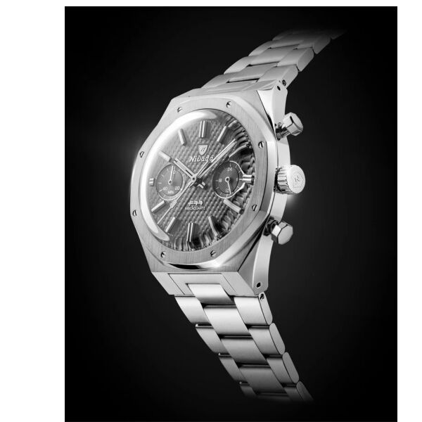 Nivada Grenchen F77 Chrono Mecaquartz Grey MK2 68001Q77 Kol Saati