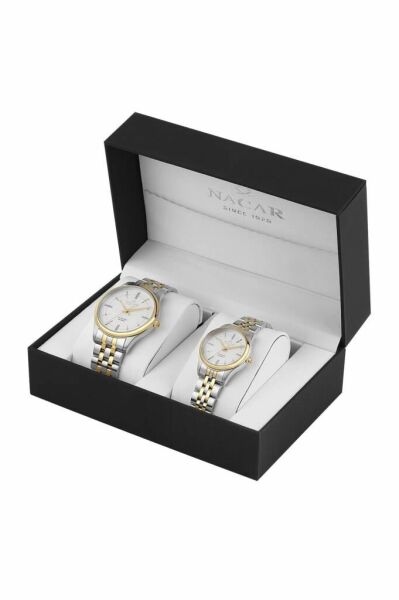 NACAR 41MM - 31,50 MM.ÇELİK.UNISEX.QUARTZ.MİNERAL.5ATM ÇİFT SAATİ