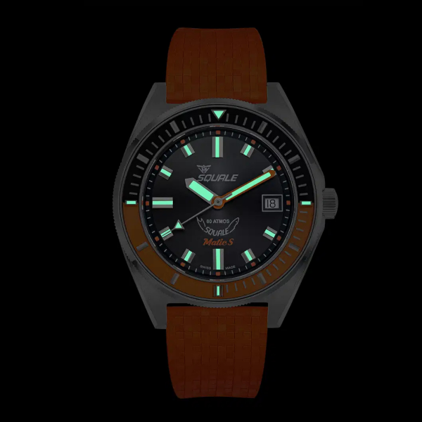 Squale Matic S Orange Mosaic Rubber MATICBKOBK.MROR Otomatik Erkek Kol Saati