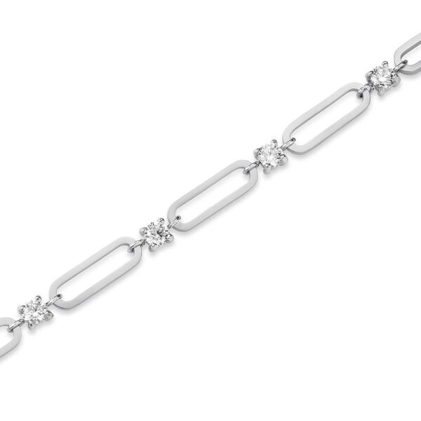 ROSEFIELD JBRCS-J1025 Round Crystal Çelik Bileklik